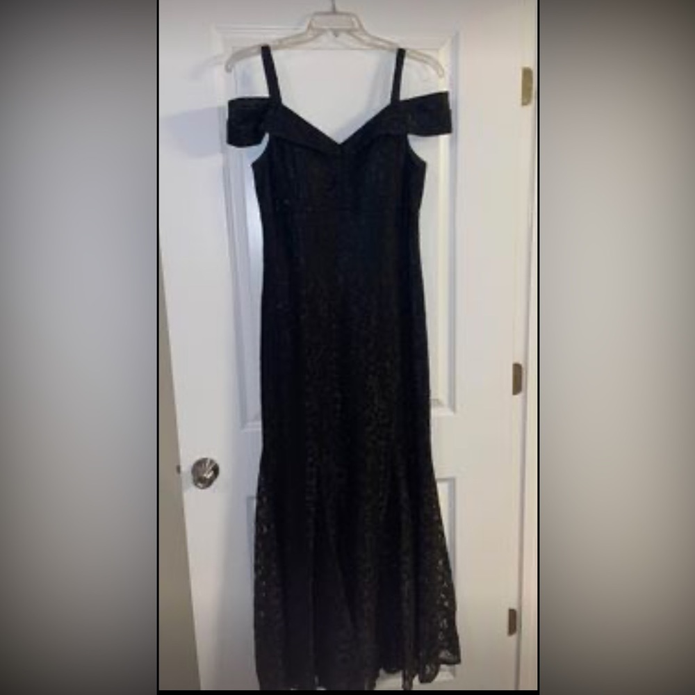 Black Sparkly Lace Prom Dress